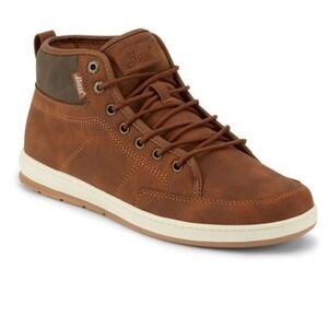 G.H. Bass Brown Faux Leather Mid Top Lace Up Casual Sneaker Shoe Hiking Walk 9.5